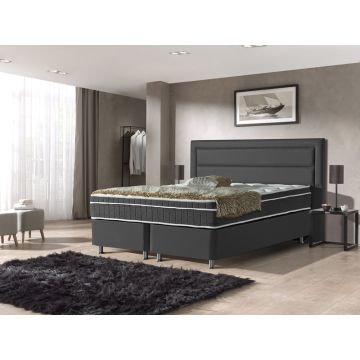 Saint Tropez opbergboxspring 180x200cm zwart met NASA topper