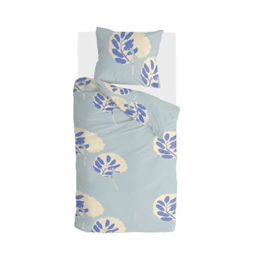 Remade Romantic Leaves dekbedovertrek 140x220cm blauw