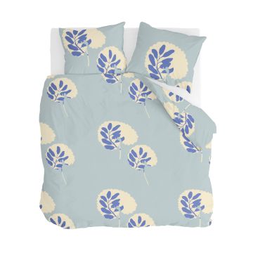 Remade Romantic Leaves dekbedovertrek 240x220cm blauw