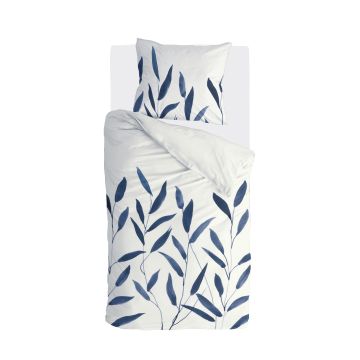 Bamboo Branches dekbedovertrek 140x220cm wit/donker grijs