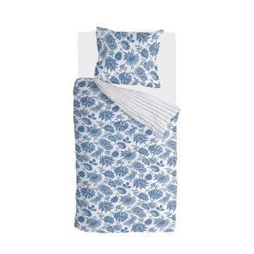 Blue Memories dekbedovertrek 155x220cm blauw/wit