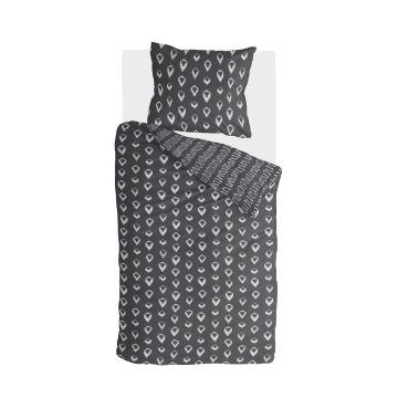 Remade Turned Cones dekbedovertrek 140x220cm off-black