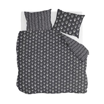 Remade Turned Cones dekbedovertrek 200x200cm off-black