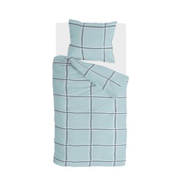 Soft Squares dekbedovertrek 140x220cm blauw