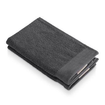 Soft Cotton Popcorn gastendoek 30x50cm antraciet (2 stuks)