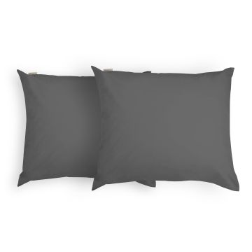 Crispy Cotton kussensloop 60x70cm antraciet