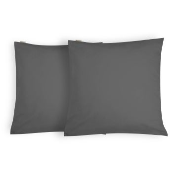Crispy Cotton kussensloop 80x80cm antraciet (2 stuks)