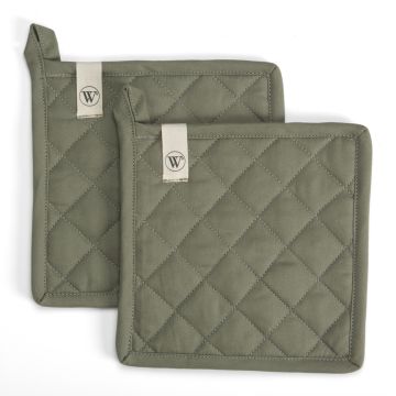 Cook and Trial pannenlap 20x20cm legergroen (2 stuks)