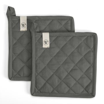 Cook and Trial pannenlap 20x20cm off-black (2 stuks)