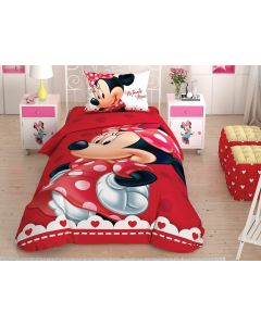 Disney Home - Minnie Mouse Lovely Glitter BRF 1-persoons kinder dekbedovertrekset (gelicentieerd)