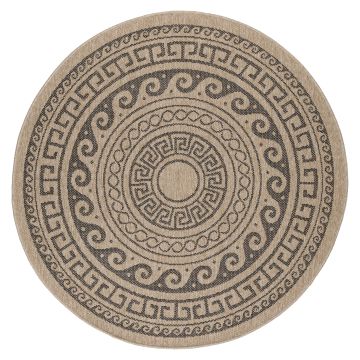 Comilla Rishi binnen- & buitenkleed rond Ø 120cm jute zwart