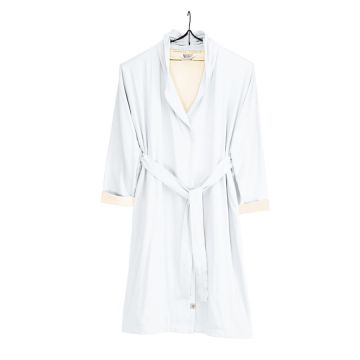 Soft Jersey Robe badjas S/M wit/kiezelgrijs