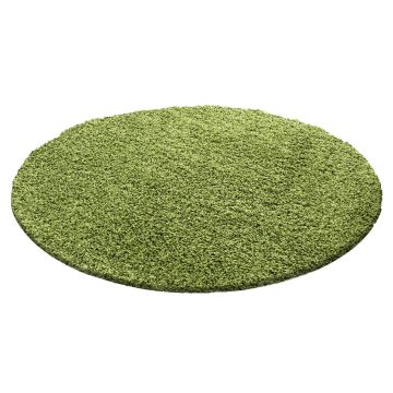 Life Shaggy vloerkleed hoogpolig rond Ø 120cm groen