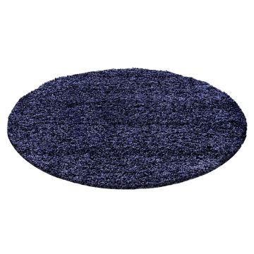 Life Shaggy vloerkleed hoogpolig rond Ø 200cm navy blauw