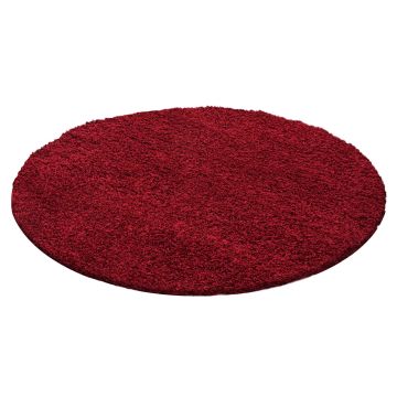 Life Shaggy vloerkleed hoogpolig rond Ø 200cm rood