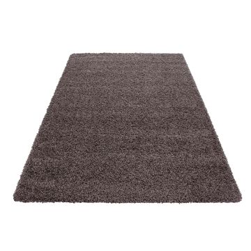 Life Shaggy vloerkleed hoogpolig loper 100x200cm taupe