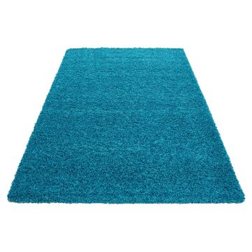 Life Shaggy vloerkleed hoogpolig loper 100x200cm turquoise