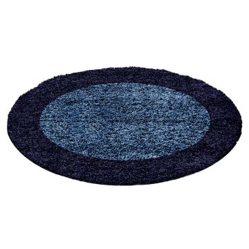 Life Shaggy Schaduw vloerkleed hoogpolig rond Ø 120cm navy blauw