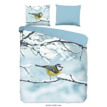 Lits-jumeaux dekbedovertrekset 240x220cm flanel nr:30140 blauw