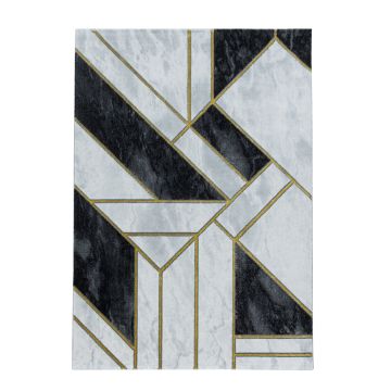 Naxos Kera vloerkleed laagpolig rechthoek 240x340cm goud