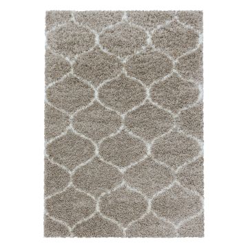 Salsa Shaggy vloerkleed hoogpolig rechthoek 80x150cm beige