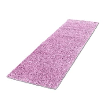 Life Shaggy vloerkleed hoogpolig loper 80x250cm roze