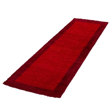 Life Shaggy Schaduw vloerkleed hoogpolig loper 80x250cm rood