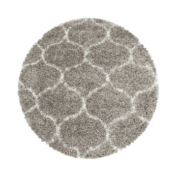 Salsa Shaggy vloerkleed hoogpolig rond Ø 200cm beige