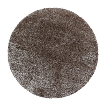 Brilliant Shaggy vloerkleed hoogpolig rond Ø 80cm taupe