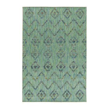 Bahama Wavy buitenkleed hoog-laagpolig rechthoek 140x200cm groen