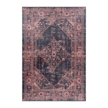 Fiesta Vintage antislip vloerkleed platgeweven rechthoek 140x200cm rood