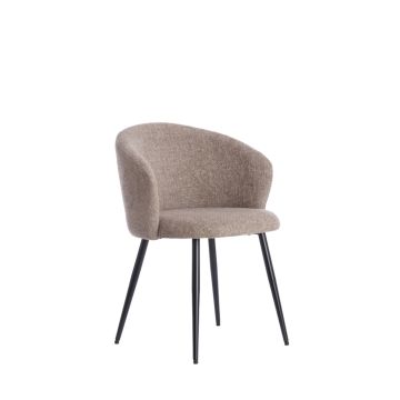 RADAJA eetkamerstoel 58x58x78cm taupe met zwart poten
