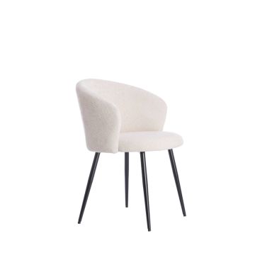 RADAJA eetkamerstoel 58x58x78cm crème met zwart poten
