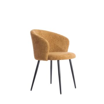 RADAJA eetkamerstoel 58x58x78cm okergeel met zwart poten