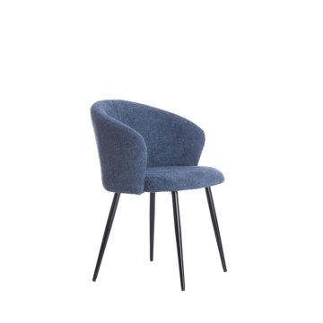 RADAJA eetkamerstoel 58x58x78cm donker blauw met zwart poten