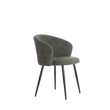 RADAJA eetkamerstoel 58x58x78cm donker groen met zwart poten