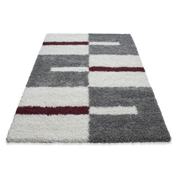 Gala Shaggy vloerkleed hoogpolig loper 100x200cm rood