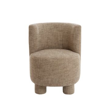 KAMOVA fauteuil 65x65x78cm bruin met crème poten