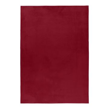 Pouffy vloerkleed fluffy hoogpolig loper 80x150cm rood