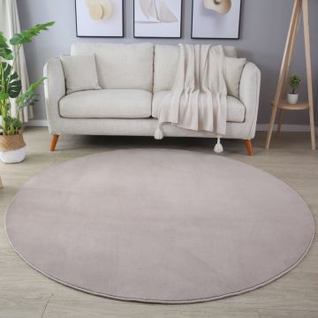 Sky vloerkleed laagpolig rond Ø 160cm beige