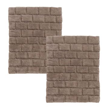 Seahorse Metro badmat 50x60cm cement (2 stuks)