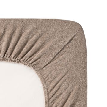 Cinderella hoeslaken 80/90x210/220cm-100x200cm badstof taupe (tot 30cm)