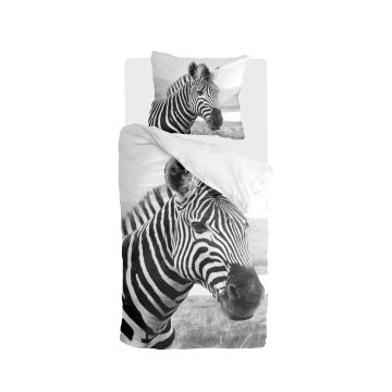 Beastly dekbedovertrek 140x220cm zwart/wit