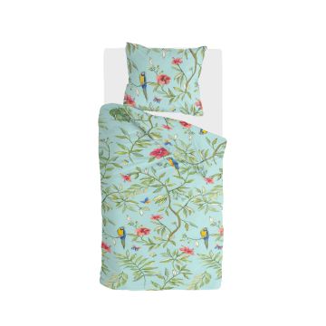 Bird Garden dekbedovertrek 135x200cm aqua blauw