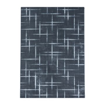 Costa Fisk tapis poils ras rectangle 140x200cm gris