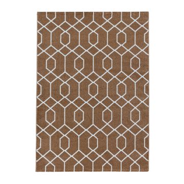 Efor Okta tapis poils ras rectangle 160x230cm cuivré