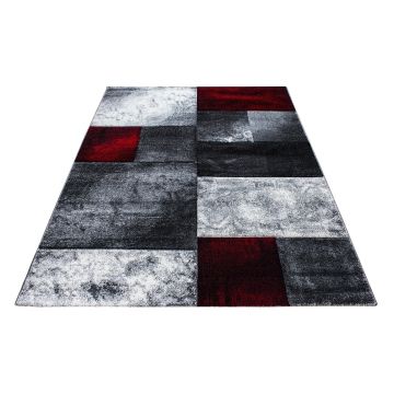Hawaii Tétris tapis poils ras rectangle 200x290cm rouge