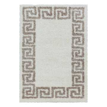 Hera Shaggy vloerkleed hoogpolig rechthoek 80x150cm beige
