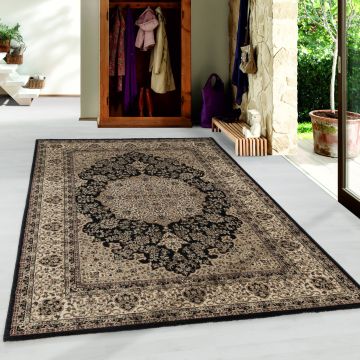 Kashmir Celtik tapis poils ras rectangle 240x340cm noir