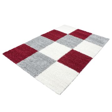 Life Shaggy Bloc tapis poils longs rectangle 80x150cm rouge